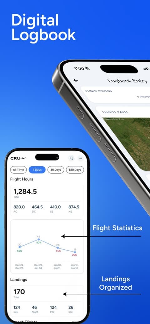 Cru Social store image: digital pilot logbook