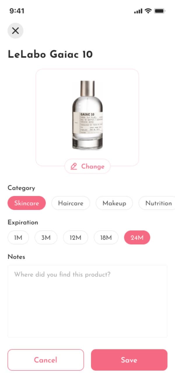 Spyra Beauty product details after scanning
